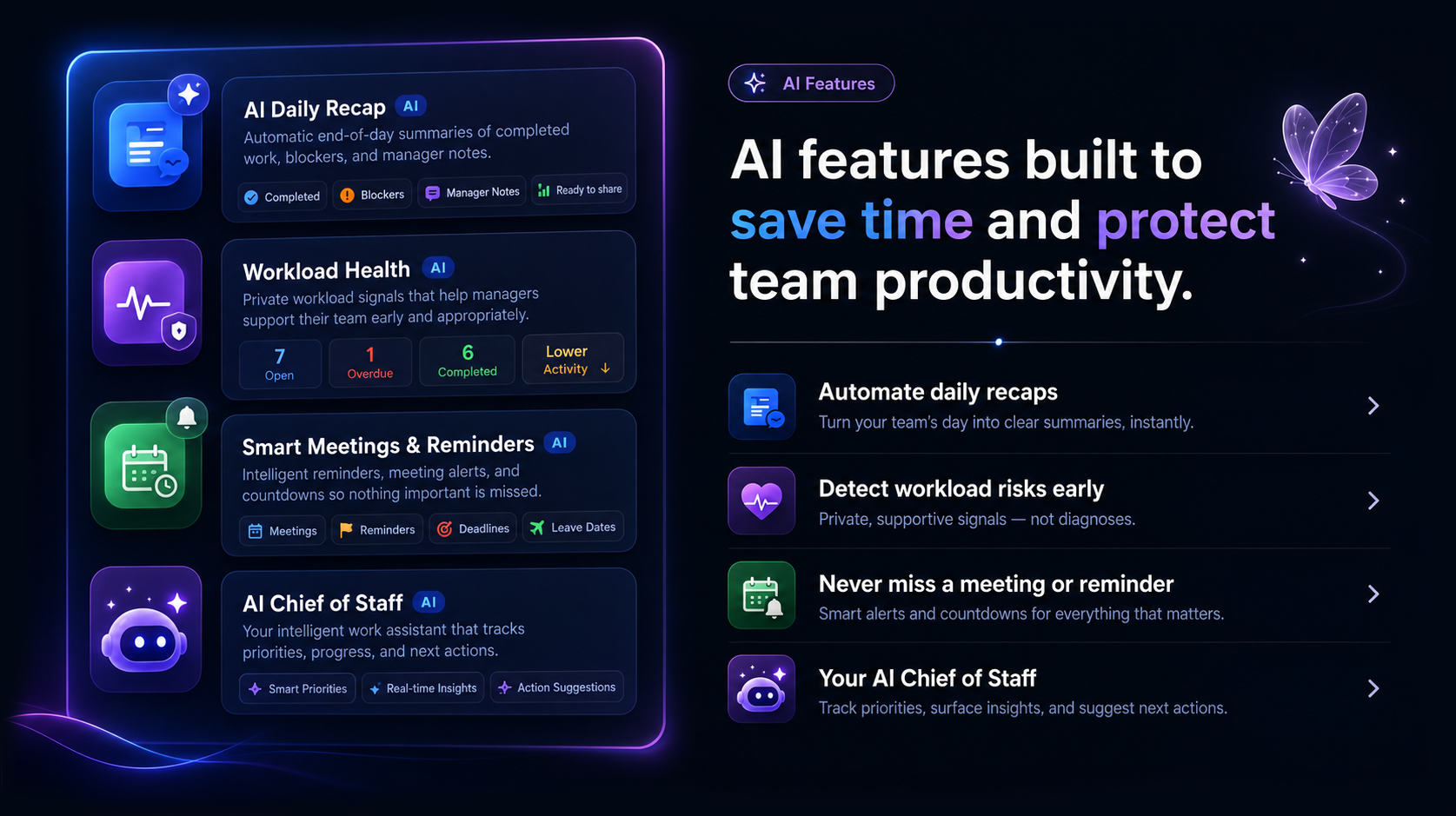 AI features built to save time and protect team productivity